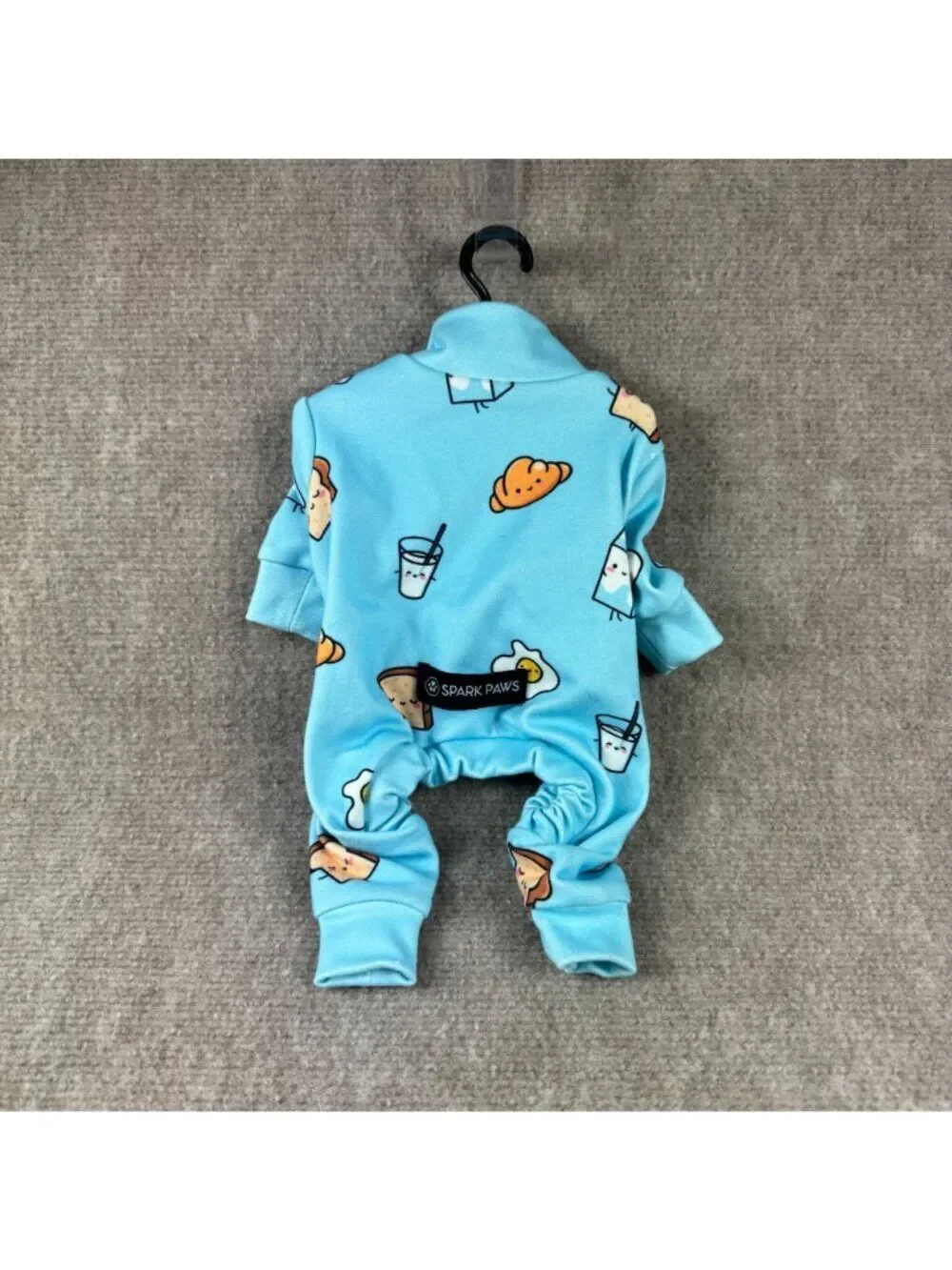 Spark Paws Dog Pajamas Breakfast Blue Novelty Print Small Pet Jumpsuit Cute Cozy